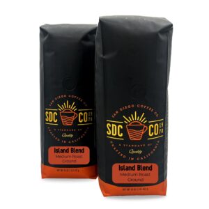 San Diego Coffee Island Blend, Medium Roast, Ground Coffee, 16-Ounce Bags (Pack of 2) Caf? molido tostado - Image 1