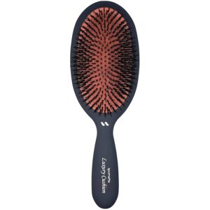 Spornette Large Luxury Cushion Boar And Nylon Bristle Oval Hair Brush (#LX-1) With A Soft Satin No-slip Handle Best Used For Styling, Smoothing All Hair Types, Wigs And Extensions for Women And Men - Image 1