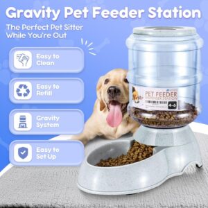 Flexzion Gravity Pet Feeder Food Dispenser (4-6 lb Size) for Dogs Cats Automatic Replenish Dry Food Storage Container Bowl for Small Medium Breed Dog Cat Animal Feeding Watering Fountain Supplies - Image 4