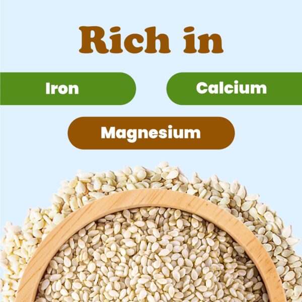 Hulled Sesame Seeds, 8 Pounds ? Non-GMO Verified, Whole Raw White Sesame Seeds, Kosher and Vegan, Unroasted, Bulk Sesame. High in Magnesium, Iron, and Calcium. Perfect for Tahini Paste - Image 6