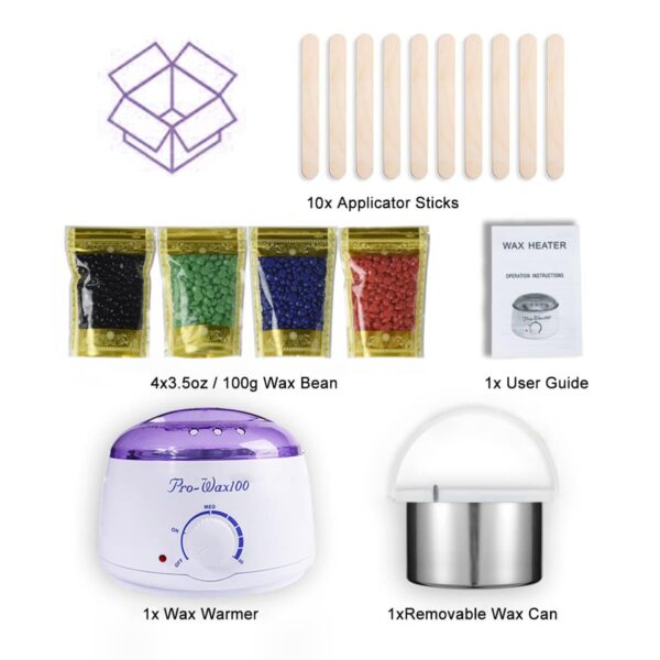 Wax Warmer, Portable Electric Hair Removal Kit for Facial &Bikini Area& Armpit- Melting Pot Hot Wax Heater Accessories Total Body Waxing Spa or Self-waxing Spa in Home for Girls & Women & Men - Image 7