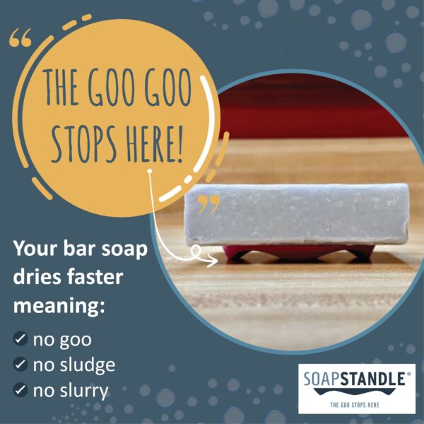 SoapStandle Bar Soap Gripper No Goo or Mess Soap Holder for Bath and Showers - Made from Post-Consumer Plastic, Handy, 2-Pack, Clear - Image 2