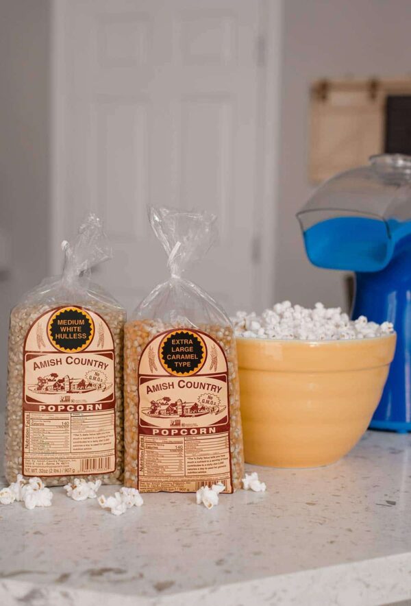 Amish Country Popcorn | 2-2 lb Bags | 2 lb Medium White and 2 lb Extra Large Caramel Type Popcorn Kernels Bundle | Old Fashioned, Non-GMO and Gluten Free - Image 6