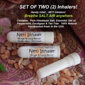 Urban ReLeaf NETI Salt Air Relief INHALERS! Set of Two (2) Sinus & Lung, Himalayan & Botanicals! Respiratory Wellness. Healing Aromatherapy. Energizing! Colds, Asthma, Cough, Bronchitis 100% Natural - Image 2