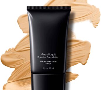 Jolie Mineral Liquid Powder Foundation SPF 15 1 Fl. Oz. Hypoallergenic – For All Skin Types (Almond)