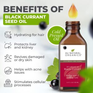 Au Natural Organics Black Currant Seed Oil ? Pure Cold Pressed Black Currant Seed Oil for Eczema, Hexane Free Oil for Immune System, Hair, Skin, Lip, Nails, Heart & Tissue Repair Support | 3.4oz 100ml - Image 5