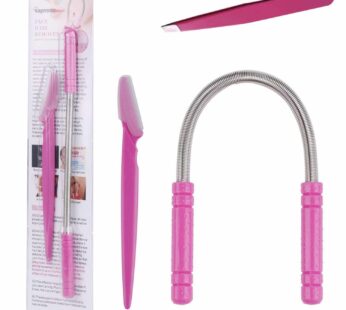 Hair Removal Spring, Kapmore Threading Hair Removal Removes Hair on The Upper Lip, Chin, Cheeks and Sideburns Including Facial Hair Epilator with Beauty Tweezers, Eyebrow Shaping Razor(Pink) (Pink)