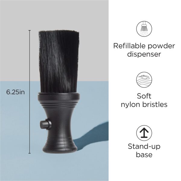 Diane Neck Duster with Powder Dispenser Barber & Salon Brush to Remove Loose Hair from Neckline & Ears After Haircut, Professional & Home Use, Soft Nylon Bristles, Stand Up Base, 6.25?, Medium, D110 - Image 2