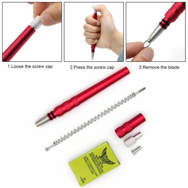 AHIER Hair Razor Pen, Hair Tattoo Trim Styling Face Eyebrow Shaping Device, Engraved Pen with 20 Blades, DIY Hair Styling Eyebrows Beards Razor Tool (pen with blade) - Image 8