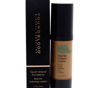 Youngblood Clean Luxury Cosmetics Liquid Mineral Foundation | Full Coverage Mineral Lightweight Makeup All Skin Types | Vegan, Cruelty Free, Paraben Free, Gluten (Suntan)