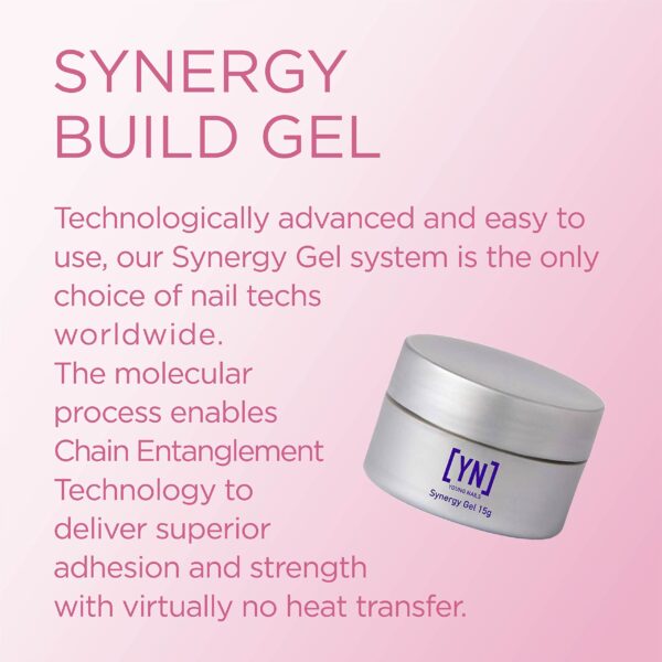 Young Nails Synergy Gel System, Building Gel - Hard Builder Gel, Superior Adhesion & Strength, Structured Nail Gel Builder - Build Gel, Pink, 15g - Image 2