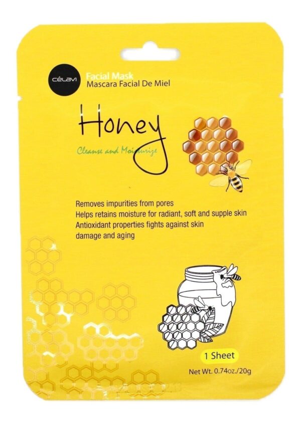Celavi Essence Facial Mask Paper Sheet Korea Skin Care Moisturizing 24 Pack (Honey) - Image 4
