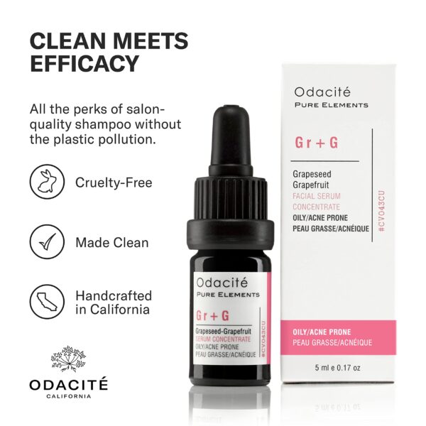 Odacit? Acne Serum Concentrate for Face, Pore Cleanser Facial Oil for Skincare with Grapeseed + Grapefruit - Blackhead Remover & Oily Blemish Prone Skin Facial Serum Moisturizer Oil, 0.17 fl. Oz - Image 6