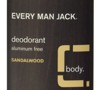 Every Man Jack Deodorant 3 Ounce Sandlewood Aluminum-Free (88ml) (2 Pack)