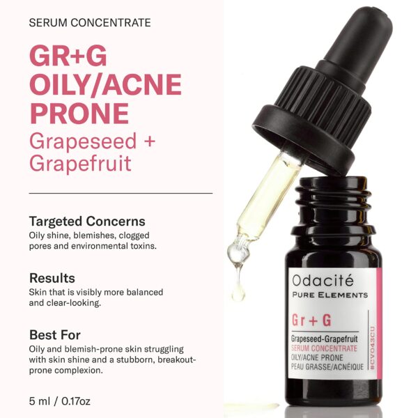 Odacit? Acne Serum Concentrate for Face, Pore Cleanser Facial Oil for Skincare with Grapeseed + Grapefruit - Blackhead Remover & Oily Blemish Prone Skin Facial Serum Moisturizer Oil, 0.17 fl. Oz - Image 2