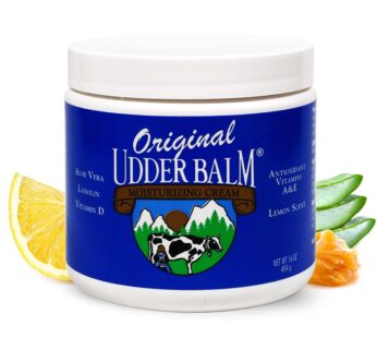 Original Udder Balm (NOT Cream or Lotion Body Moisturizing and Soothing for Dry, Cracked, Flaky, Rough Skin, 16 oz Jar, Lemon Scent