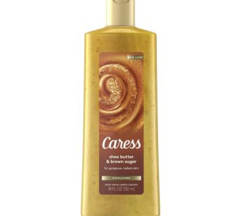 Caress Exfoliating Body Wash for Everyday Use Shea Butter & Brown Sugar 18 oz (Pack of 3)