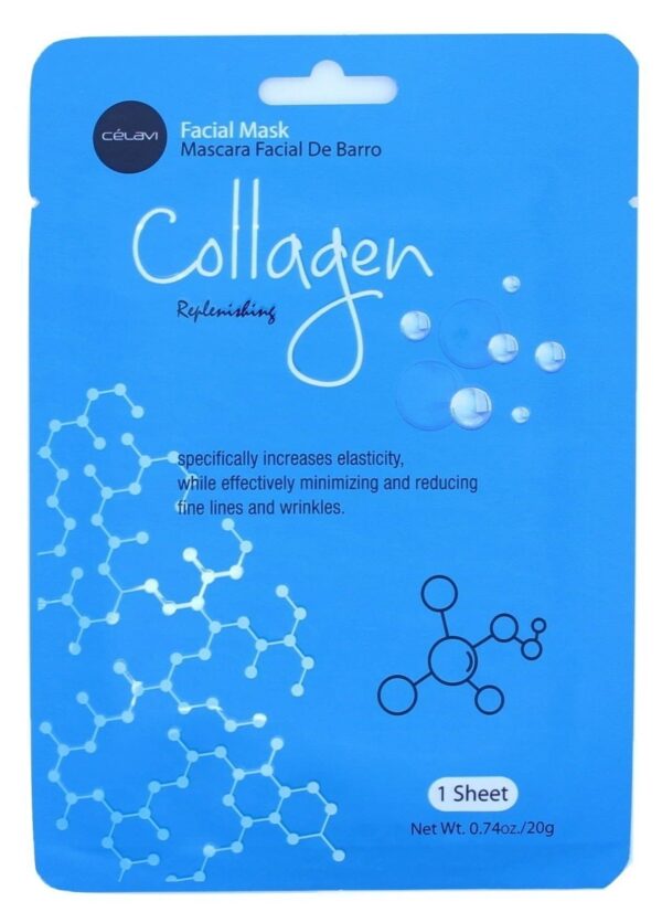 Celavi Essence Facial Mask Paper Sheet Korea Skin Care Moisturizing 12 Pack (Collagen)