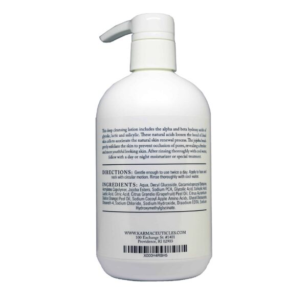 KarmaCeuticles AHA BHA Exfoliating Cleanser 16Oz Exfoliating Cleanser Improves Circulation In The Skin For A Radiant And Healthy Glow - Image 2