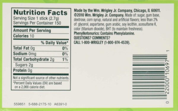 Wrigley - Doublemint, Slim, 15 stick pack, 10 count - Image 3