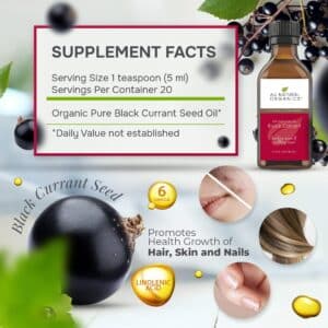 Au Natural Organics Black Currant Seed Oil ? Pure Cold Pressed Black Currant Seed Oil for Eczema, Hexane Free Oil for Immune System, Hair, Skin, Lip, Nails, Heart & Tissue Repair Support | 3.4oz 100ml - Image 7