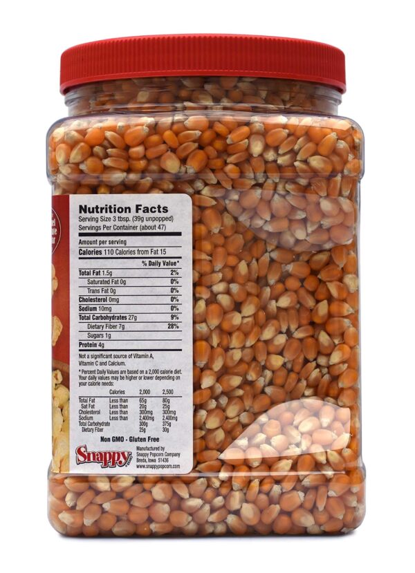 Snappy Yellow Mushroom Popcorn Kernels, 4lb Resealable Jar - Image 3