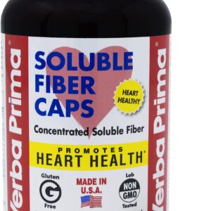 Yerba Prima Soluble Fiber Formula Capsules, 180 Count - Premium Dietary Fiber Supplement, Natural, Concentrated Soluble Fiber, Gluten Free, Non-GMO, Made in USA - Image 1