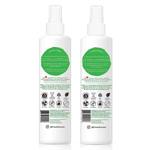 Fresh Monster Kids Detangler Spray, Toxin-Free, Hypoallergenic & Natural, Hair Conditioning Spray for Kids, Watermelon (2 Pack, 8.5oz/each) - Image 2