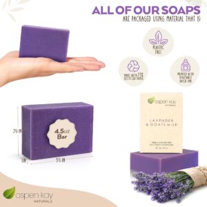 Aspen Kay Naturals bar soap for women and men, Natural and Organic oils, Pure Essential oils, Good for all skin types. - Lavender and Goats Milk (1 Pack) - Image 6