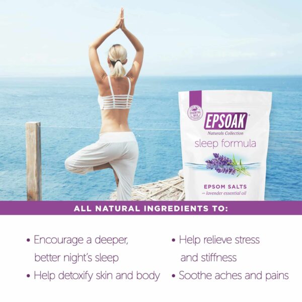 Epsoak Epsom Salt 2 lb. Magnesium Sulfate USP. (Qty. 1 x 2lb. Bag), Lavender Sleep Formula, Resealable Epsom Salt Bag, Made in The USA, Cruelty-Free Certified - Image 5