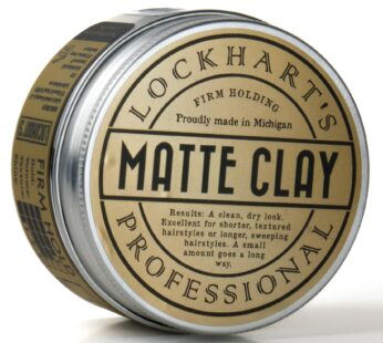 Lockhart’s Authentic Handcrafted Professional Matte Clay, Medium/Firm Hold, Matte Shine, 3.4 oz