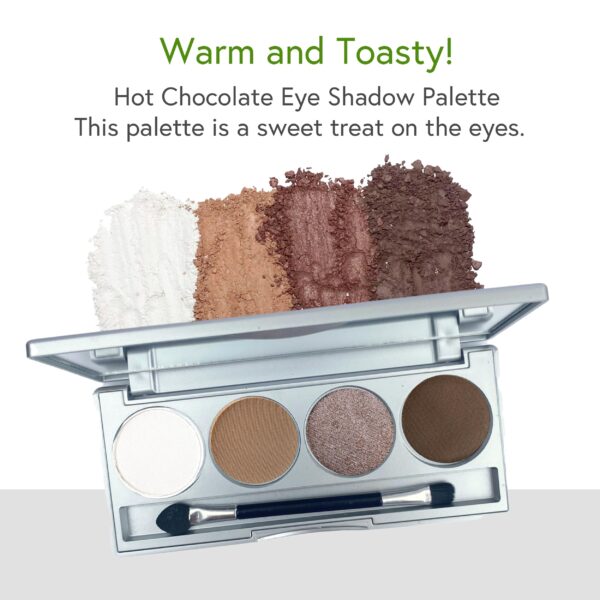 Honeybee Gardens Hot Chocolate Eye Shadow Palette, Clean and Bold, 4 Highly Pigmented Colors With Long Lasting Luxe Finish, Vegan, Cruelty-Free, Gluten-Free, and Paraben-Free, Net Wt 1.3g Each - Image 2