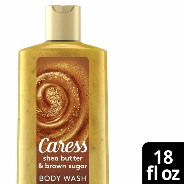 Caress Exfoliating Body Wash for Everyday Use Shea Butter & Brown Sugar 18 oz (Pack of 3) - Image 2