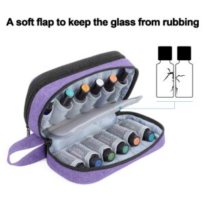 LUXJA Essential Oil Carrying Case - Holds 12 Bottles (5ml-15ml, Also Fits for Roller Bottles), Portable Double-Layer Organizer for Essential Oil and Accessories, Purple - Image 3