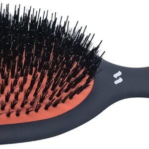 Spornette Large Luxury Cushion Boar And Nylon Bristle Oval Hair Brush (#LX-1) With A Soft Satin No-slip Handle Best Used For Styling, Smoothing All Hair Types, Wigs And Extensions for Women And Men - Image 2