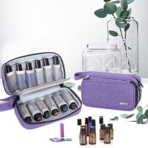 LUXJA Essential Oil Carrying Case - Holds 12 Bottles (5ml-15ml, Also Fits for Roller Bottles), Portable Double-Layer Organizer for Essential Oil and Accessories, Purple - Image 6