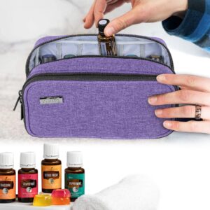 LUXJA Essential Oil Carrying Case - Holds 12 Bottles (5ml-15ml, Also Fits for Roller Bottles), Portable Double-Layer Organizer for Essential Oil and Accessories, Purple - Image 8