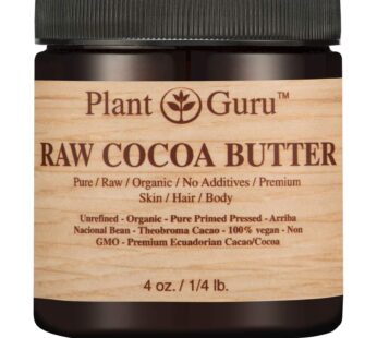 Raw Cocoa Butter 4 oz. 100% Pure Fresh Natural Cold Pressed. Skin Body and Hair Growth, DIY Creams, Lip Balm, Lotion and Soap Making