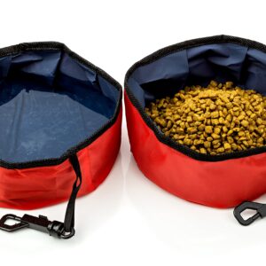 Travel Pet Bowl for Food and Water, Folding Collapsible, for Dogs and Cats-2 Pack - Image 1