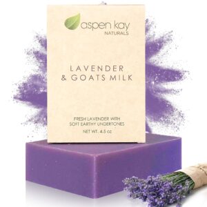 Aspen Kay Naturals bar soap for women and men, Natural and Organic oils, Pure Essential oils, Good for all skin types. - Lavender and Goats Milk (1 Pack) - Image 1