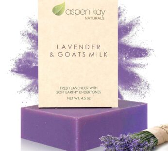 Aspen Kay Naturals bar soap for women and men, Natural and Organic oils, Pure Essential oils, Good for all skin types. – Lavender and Goats Milk (1 Pack)